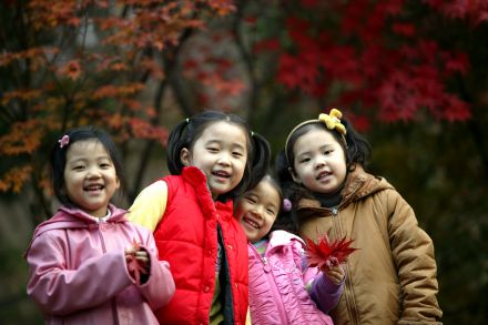 가을단풍과 아이들 의 사진2